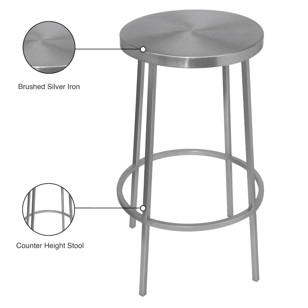 Tyson Silver Iron Counter Stool