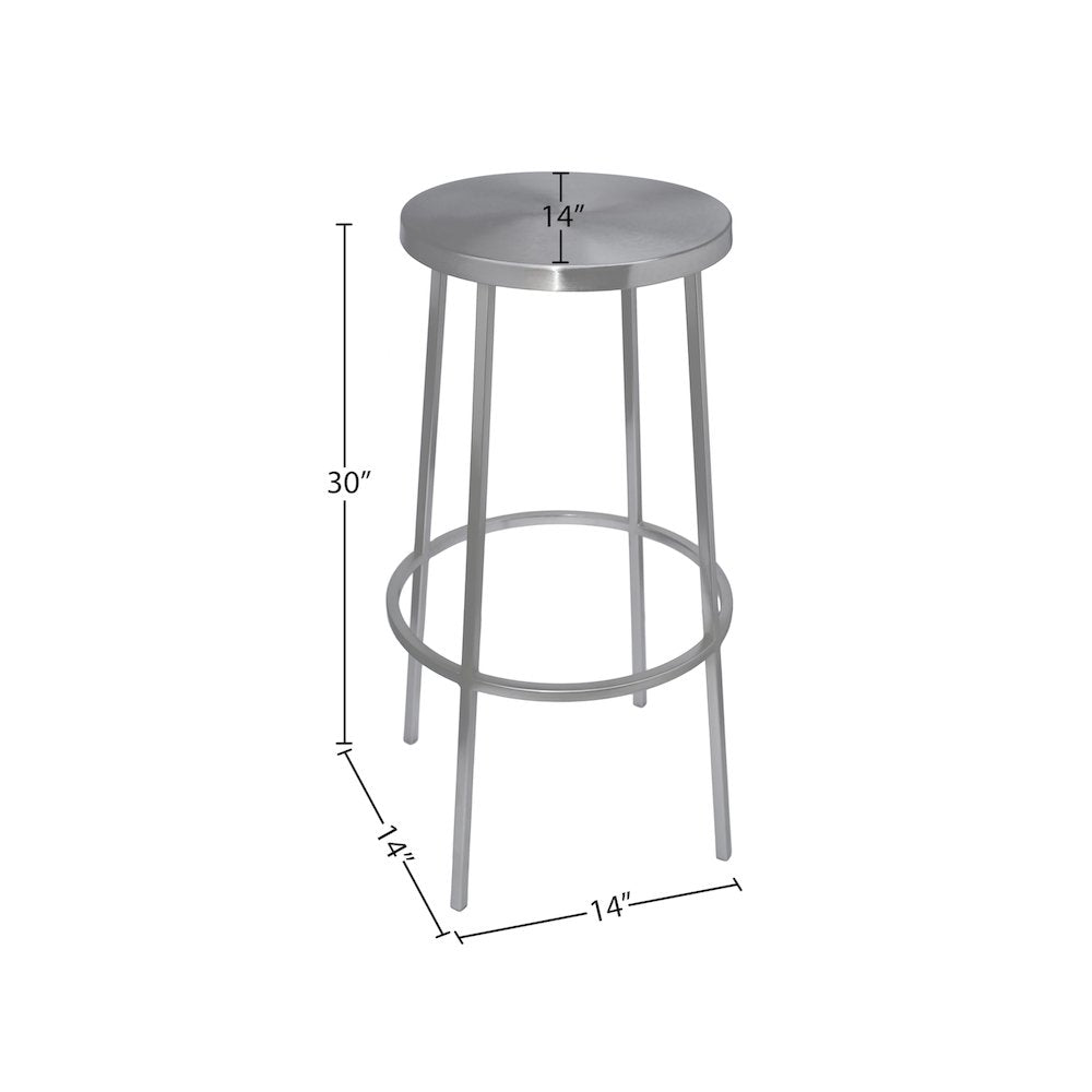 Tyson Silver Iron Bar Stool