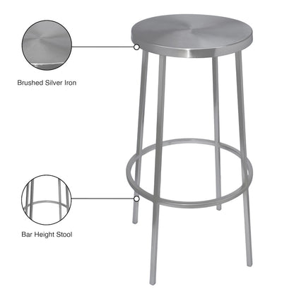 Tyson Silver Iron Bar Stool