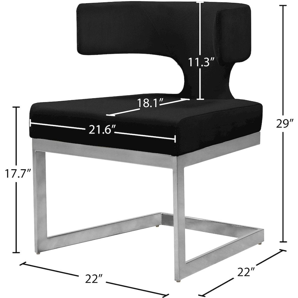 Alexandra Black Velvet Dining Chair