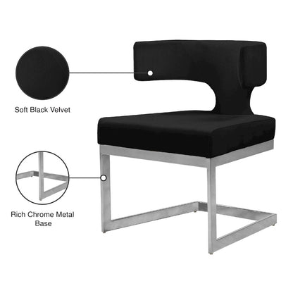 Alexandra Black Velvet Dining Chair