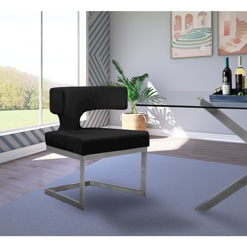 Alexandra Black Velvet Dining Chair