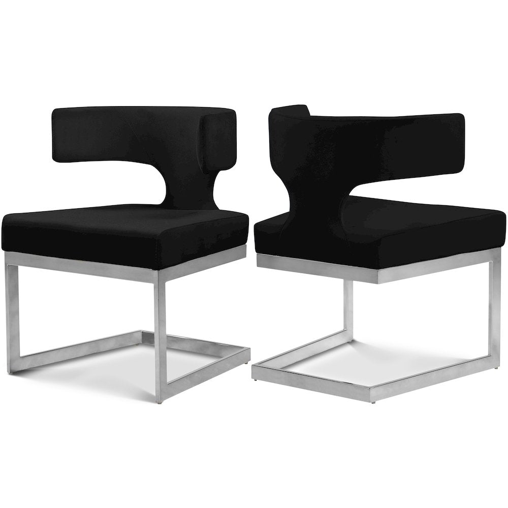 Alexandra Black Velvet Dining Chair