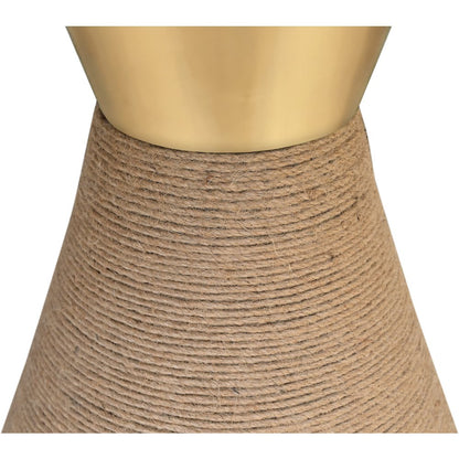 Baleen 48" Brown Genuine Marble And Jute Dining Table