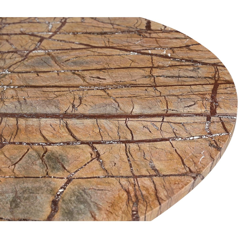 Baleen 48" Brown Genuine Marble And Jute Dining Table