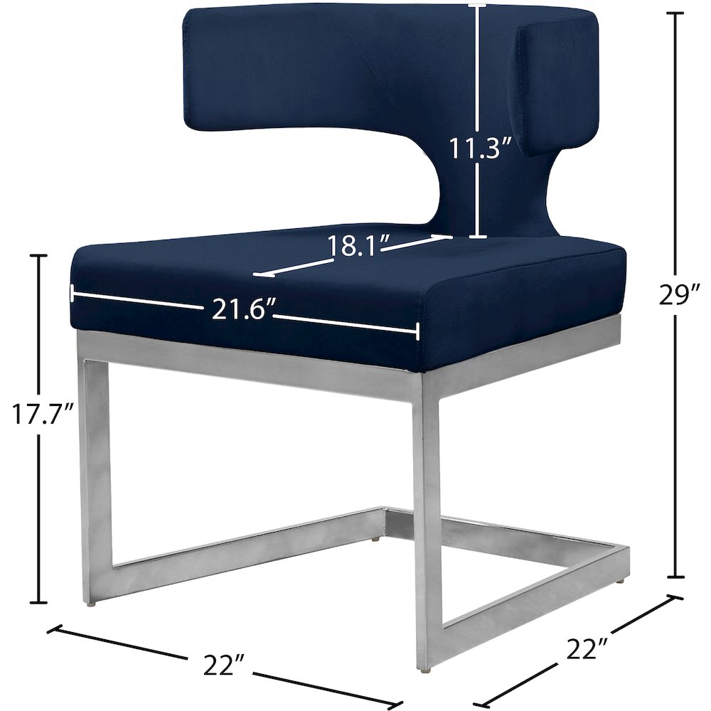 Alexandra Navy Velvet Dining Chair