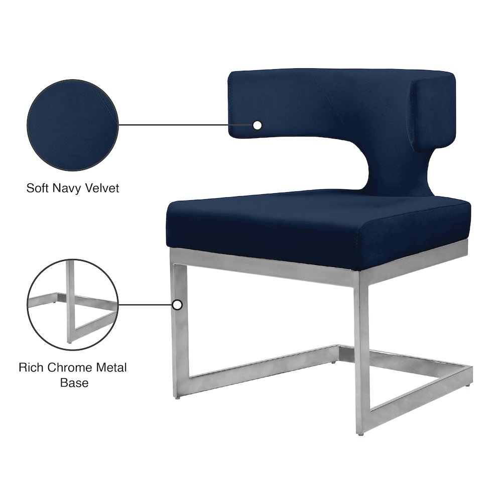 Alexandra Navy Velvet Dining Chair