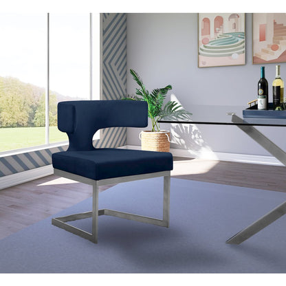 Alexandra Navy Velvet Dining Chair