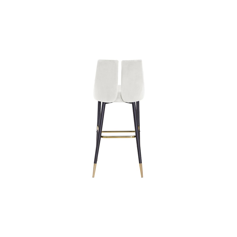 Sleek Cream Velvet Stool, Set of 2