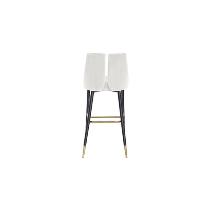 Sleek Cream Velvet Stool, Set of 2