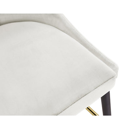 Sleek Cream Velvet Stool, Set of 2