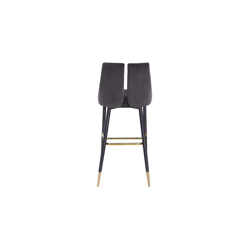 Sleek Grey Velvet Stool, Set of 2