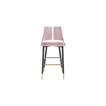 Sleek Pink Velvet Stool, Set of 2