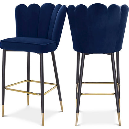 Lily Navy Velvet Stool, Set of 2