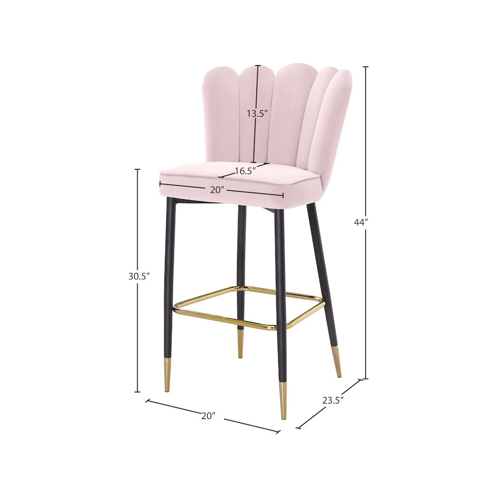 Lily Pink Velvet Stool, Set of 2