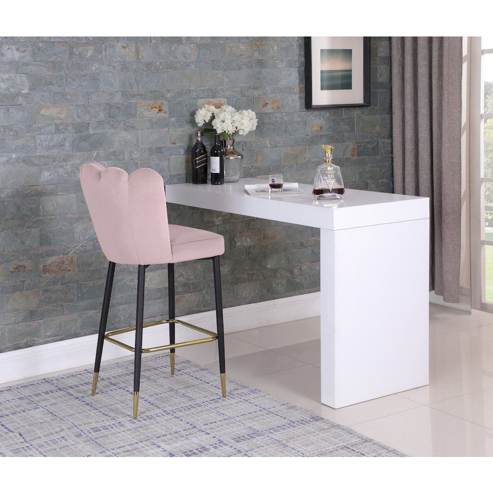 Lily Pink Velvet Stool, Set of 2
