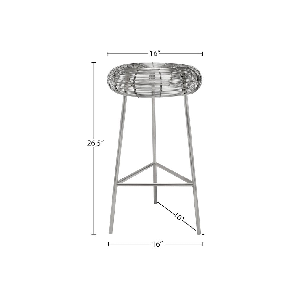 Tuscany Silver Metal Counter Stool