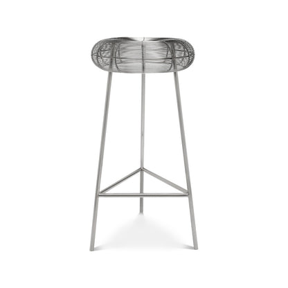 Tuscany Silver Metal Bar Stool