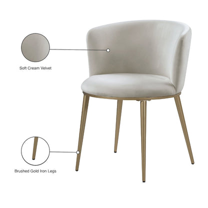 Skylar Cream Velvet Dining Chair, Set of 2