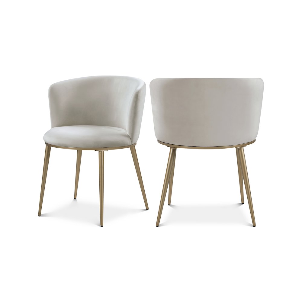 Skylar Cream Velvet Dining Chair, Set of 2