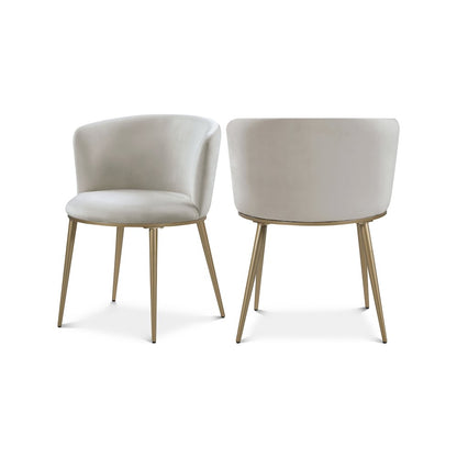 Skylar Cream Velvet Dining Chair, Set of 2