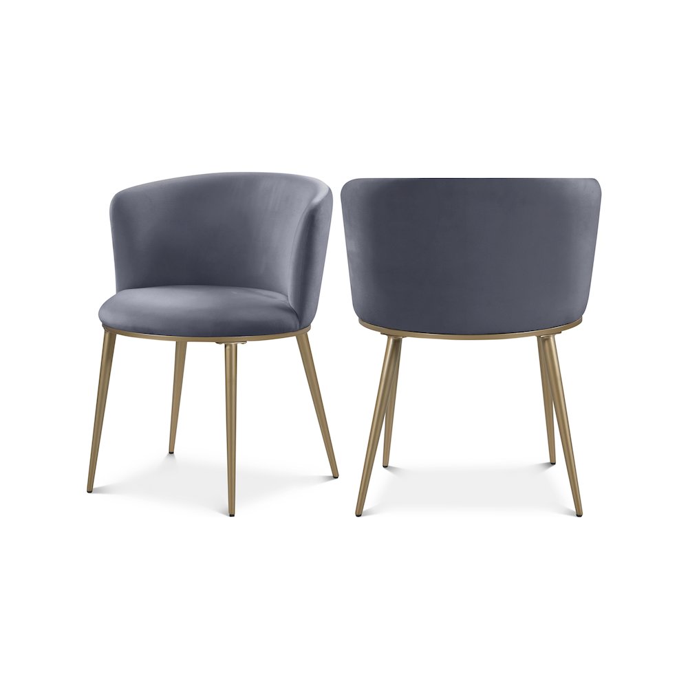 Skylar Grey Velvet Dining Chair, Set of 2
