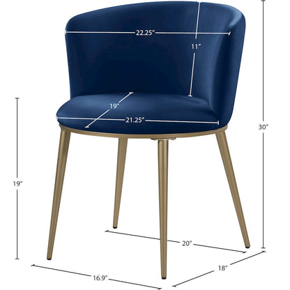 Skylar Navy Velvet Dining Chair, Set of 2