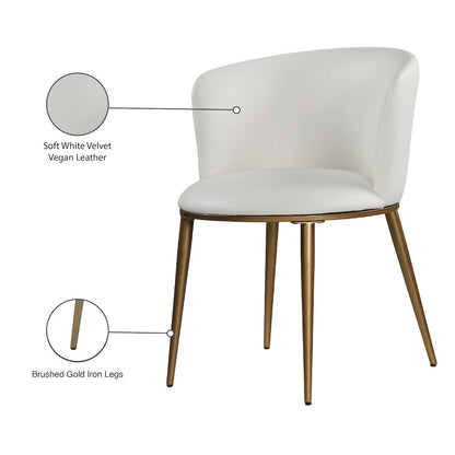 Skylar White Vegan Leather Dining Chair, Set of 2