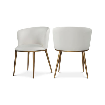 Skylar White Vegan Leather Dining Chair, Set of 2