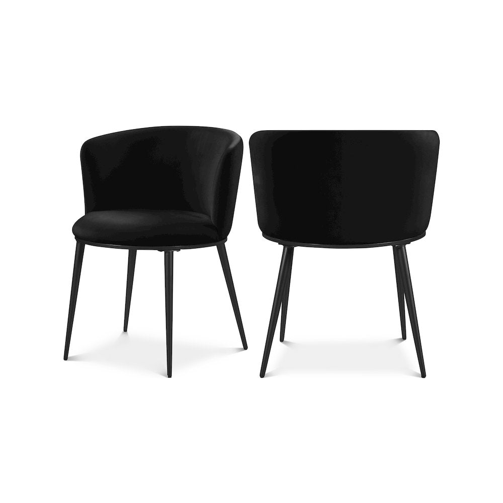 Skylar Black Velvet Dining Chair, Set of 2