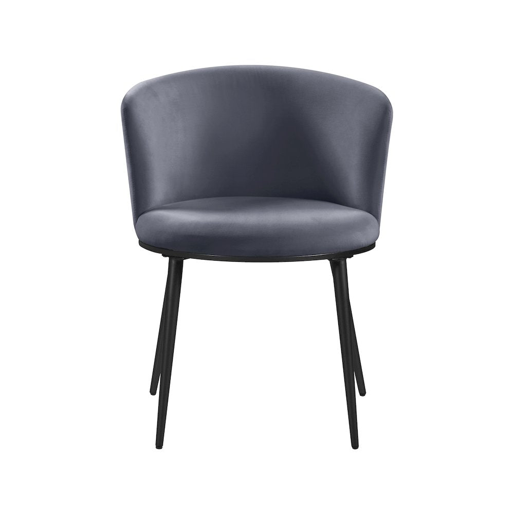 Skylar Grey Velvet Dining Chair, Set of 2