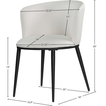 Skylar White Vegan Leather Dining Chair, Set of 2