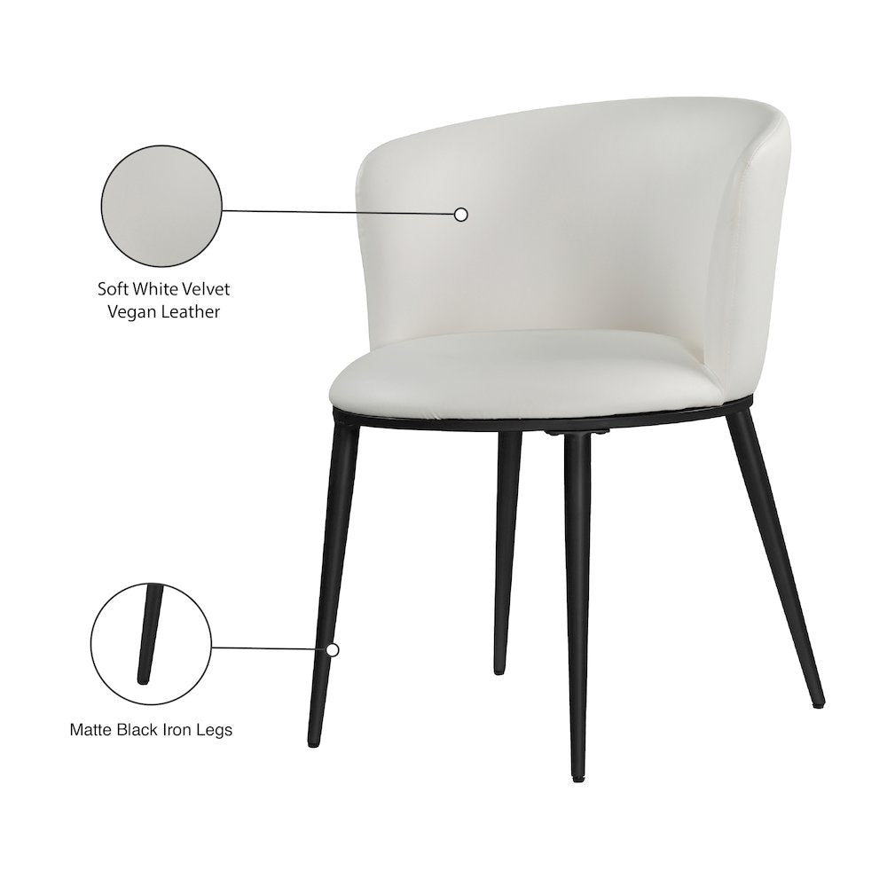 Skylar White Vegan Leather Dining Chair, Set of 2