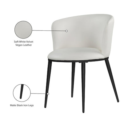 Skylar White Vegan Leather Dining Chair, Set of 2