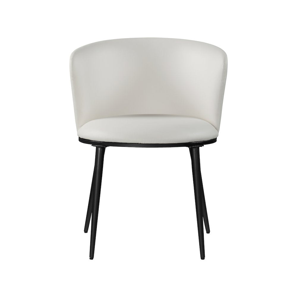 Skylar White Vegan Leather Dining Chair, Set of 2
