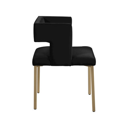 Caleb Black Velvet Dining Chair, Set of 2
