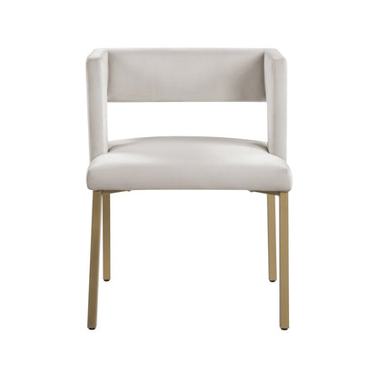 Caleb Cream Velvet Dining Chair, Set of 2