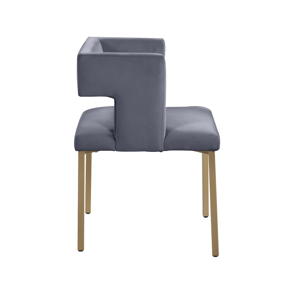Caleb Grey Velvet Dining Chair, Set of 2