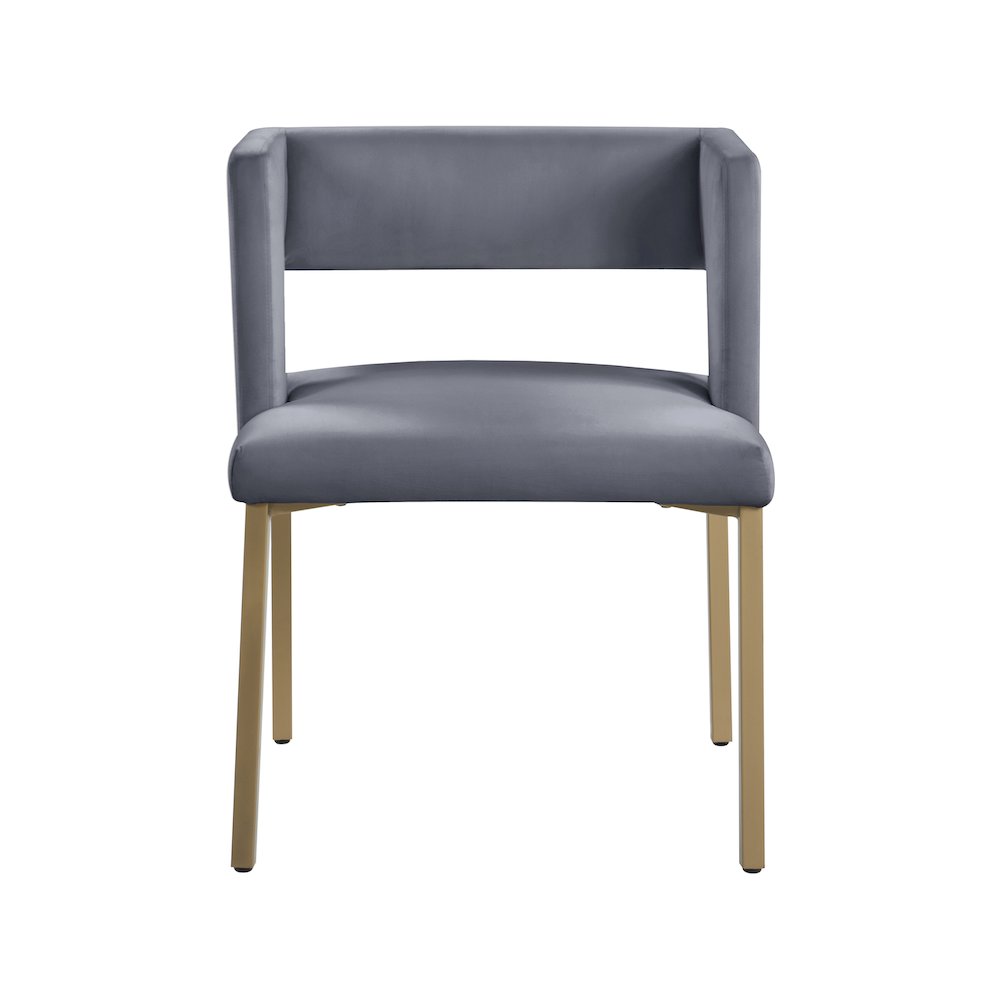 Caleb Grey Velvet Dining Chair, Set of 2