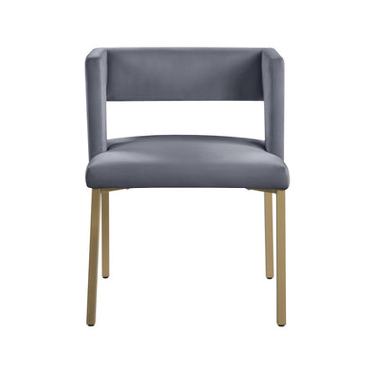 Caleb Grey Velvet Dining Chair, Set of 2