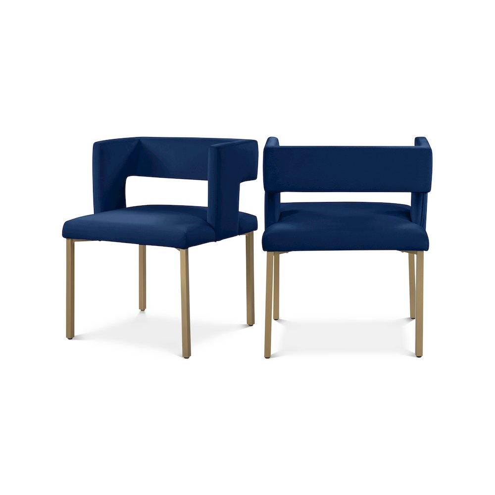 Caleb Navy Velvet Dining Chair, Set of 2