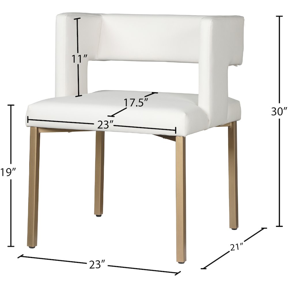 Caleb White Vegan Leather Dining Chair, Set of 2