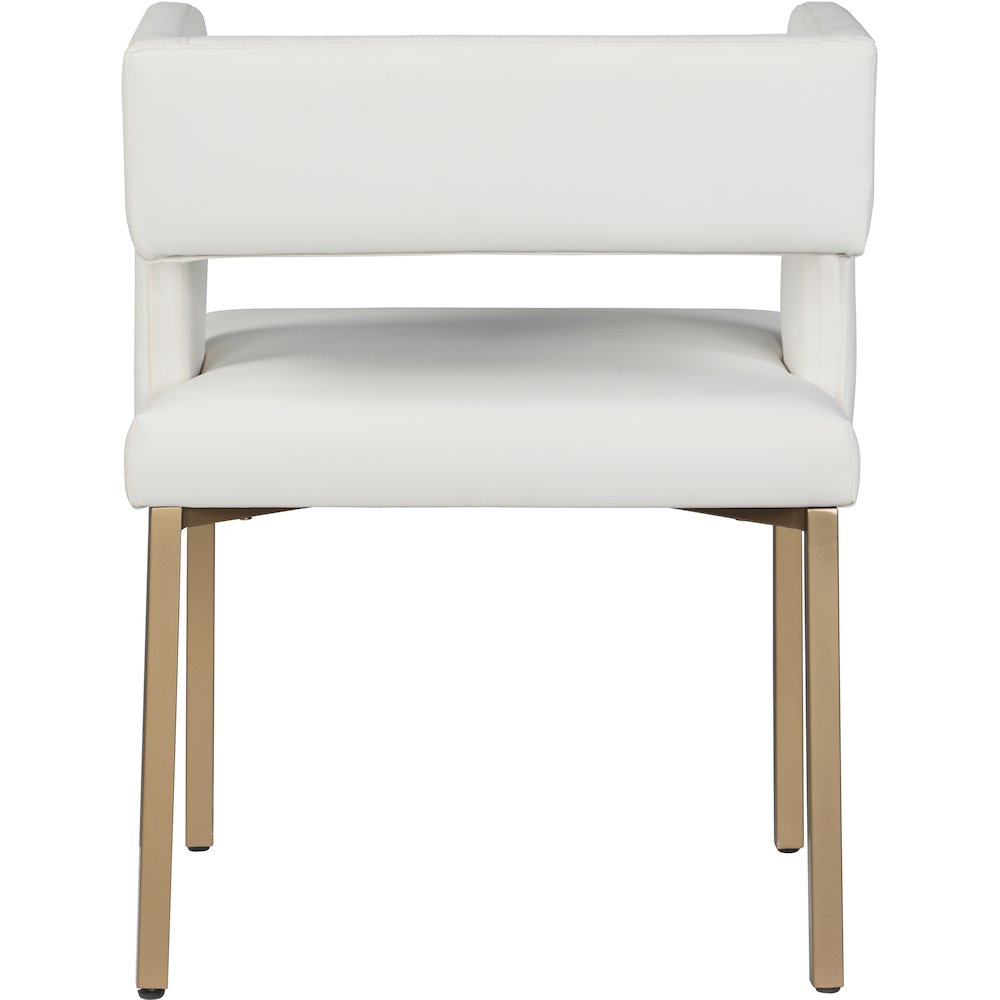 Caleb White Vegan Leather Dining Chair, Set of 2