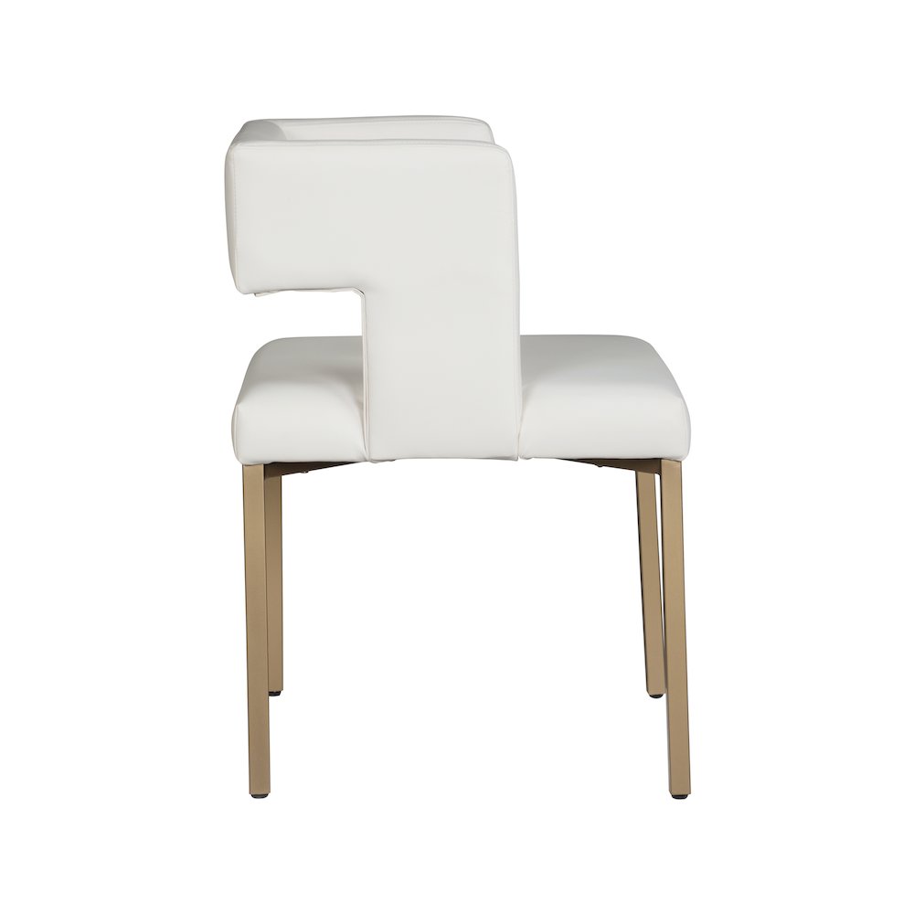Caleb White Vegan Leather Dining Chair, Set of 2