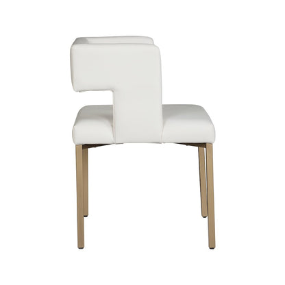 Caleb White Vegan Leather Dining Chair, Set of 2