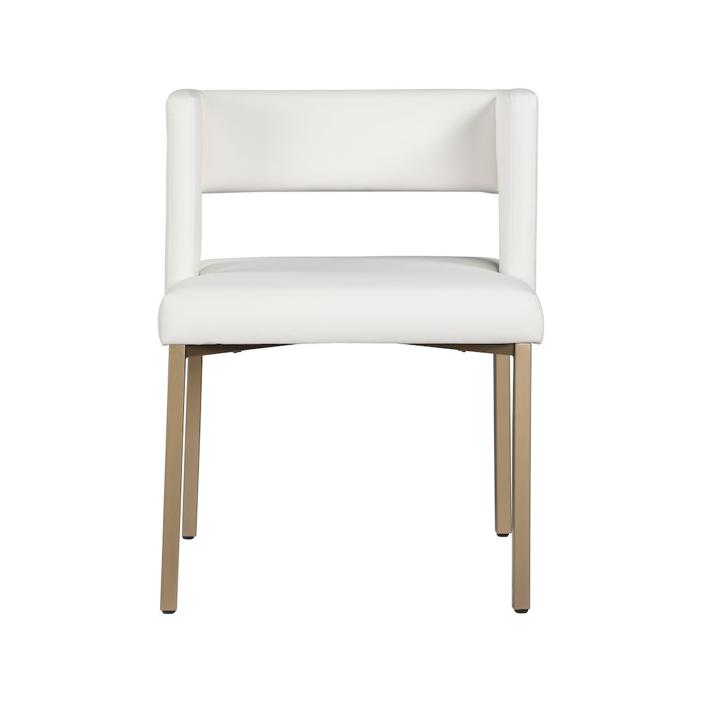 Caleb White Vegan Leather Dining Chair, Set of 2