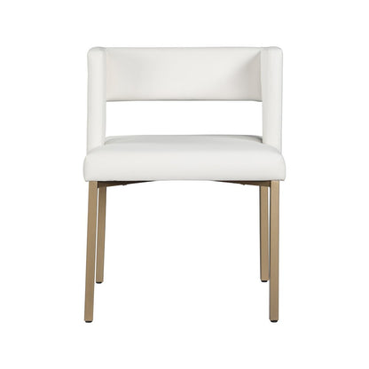 Caleb White Vegan Leather Dining Chair, Set of 2