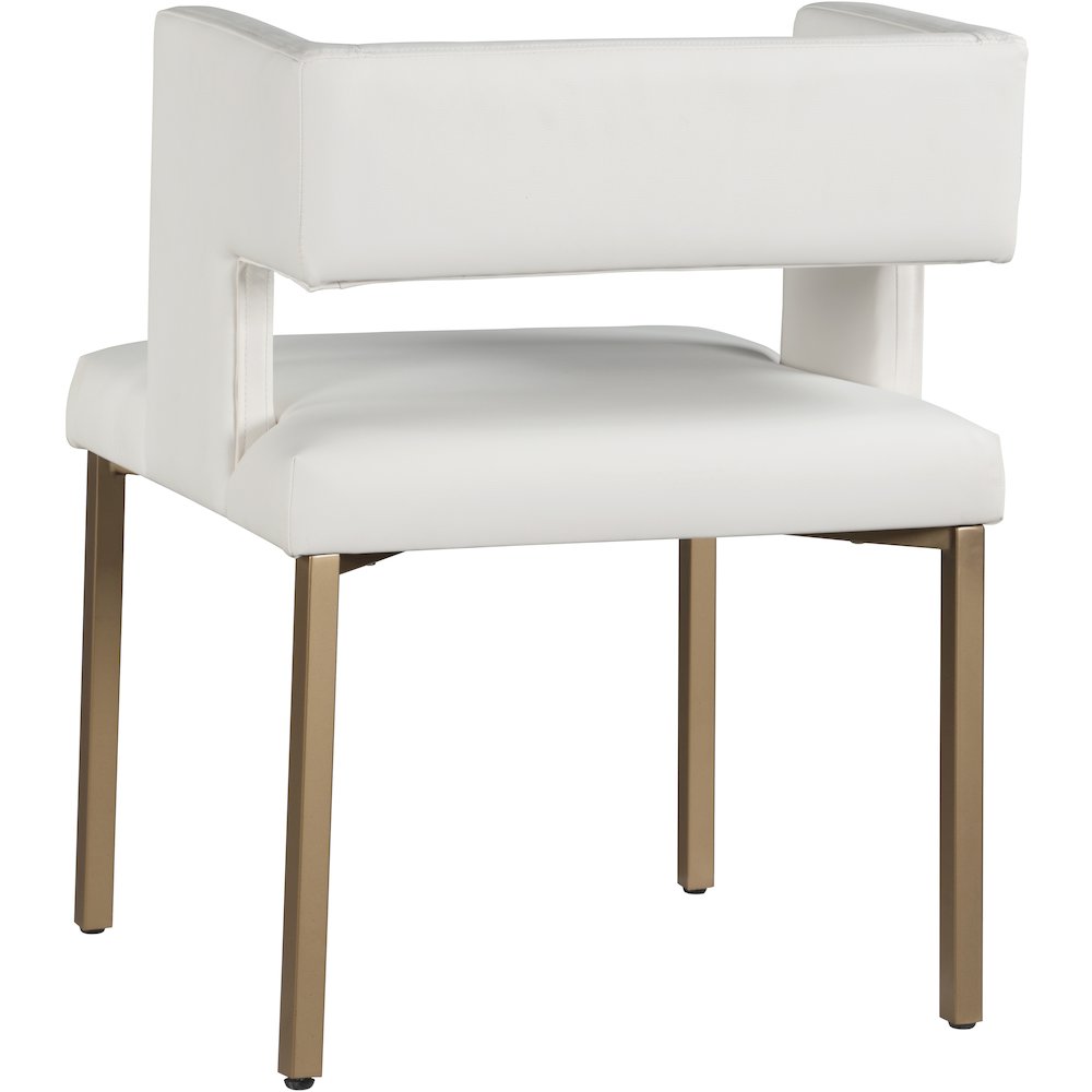 Caleb White Vegan Leather Dining Chair, Set of 2