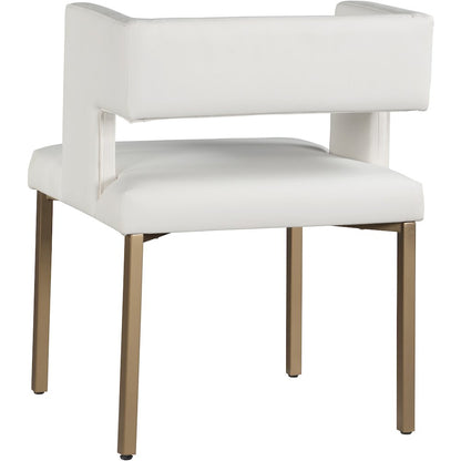 Caleb White Vegan Leather Dining Chair, Set of 2
