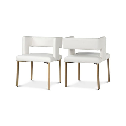 Caleb White Vegan Leather Dining Chair, Set of 2